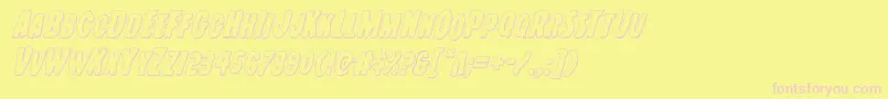 Youngfrank3Dital Font – Pink Fonts on Yellow Background