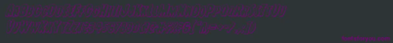 Шрифт Youngfrank3Dital – фиолетовые шрифты на чёрном фоне