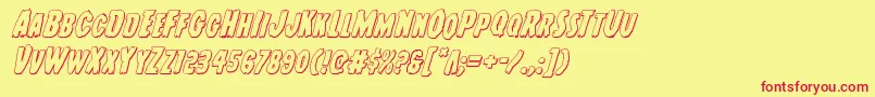 Youngfrank3Dital Font – Red Fonts on Yellow Background