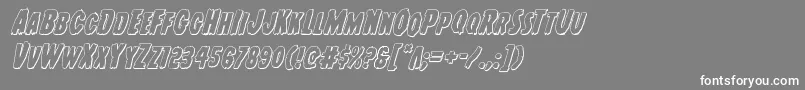 Youngfrank3Dital-Schriftart – Weiße Schriften auf grauem Hintergrund