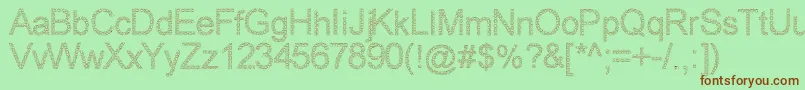 WovenBrickOutline Font – Brown Fonts on Green Background