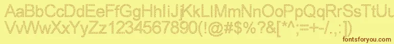 WovenBrickOutline Font – Brown Fonts on Yellow Background