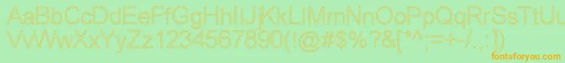 WovenBrickOutline Font – Orange Fonts on Green Background