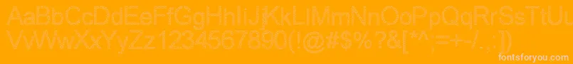 WovenBrickOutline Font – Pink Fonts on Orange Background