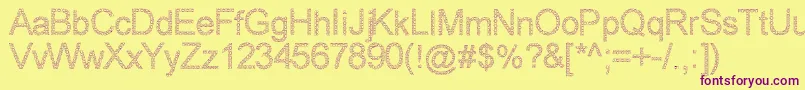 WovenBrickOutline Font – Purple Fonts on Yellow Background