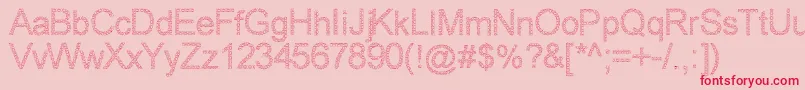 WovenBrickOutline Font – Red Fonts on Pink Background