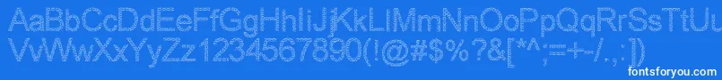 WovenBrickOutline Font – White Fonts on Blue Background