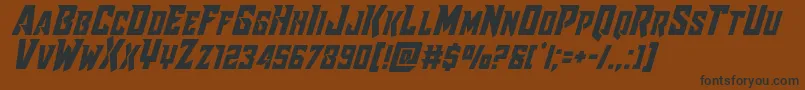Raidercrusadershiftupフォントについての詳細 フォントRaidercrusadershiftup – 黒い文字が茶色の背景にあります