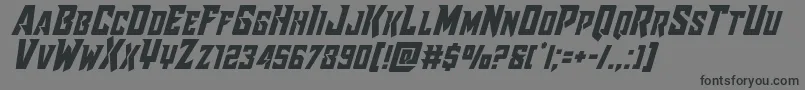 フォントRaidercrusadershiftup – 黒い文字の灰色の背景