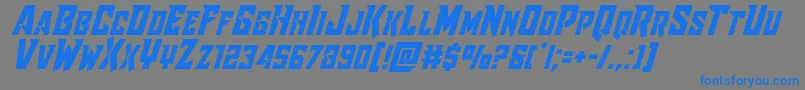 Raidercrusadershiftup Font – Blue Fonts on Gray Background