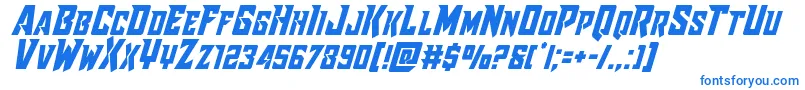 Шрифт Raidercrusadershiftup – синие шрифты на белом фоне