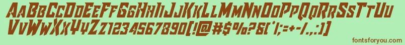 Raidercrusadershiftup Font – Brown Fonts on Green Background