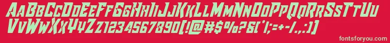 Raidercrusadershiftup Font – Green Fonts on Red Background