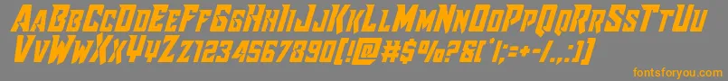 Raidercrusadershiftup Font – Orange Fonts on Gray Background