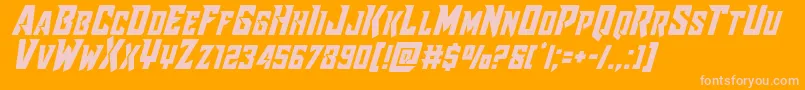 Raidercrusadershiftup Font – Pink Fonts on Orange Background