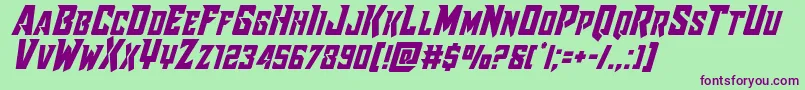 Raidercrusadershiftup Font – Purple Fonts on Green Background