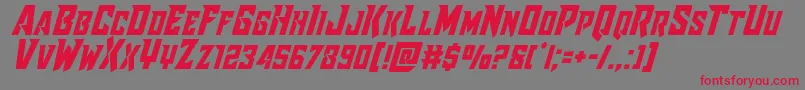 Raidercrusadershiftup Font – Red Fonts on Gray Background