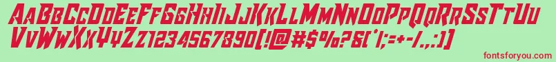 Raidercrusadershiftup Font – Red Fonts on Green Background