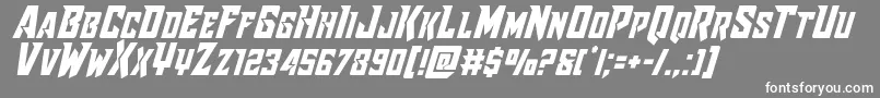Raidercrusadershiftup Font – White Fonts on Gray Background