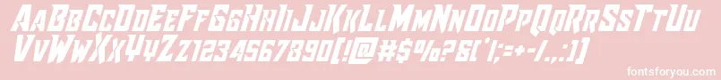 Raidercrusadershiftup Font – White Fonts on Pink Background