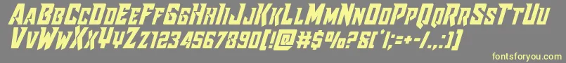 Raidercrusadershiftup Font – Yellow Fonts on Gray Background