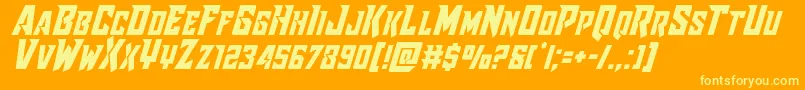 Raidercrusadershiftup Font – Yellow Fonts on Orange Background