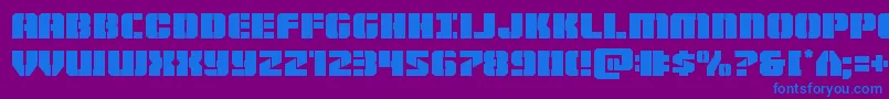 Warpthruster Font – Blue Fonts on Purple Background