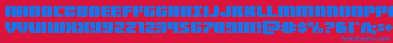 Warpthruster Font – Blue Fonts on Red Background