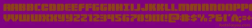 Warpthruster Font – Brown Fonts on Purple Background