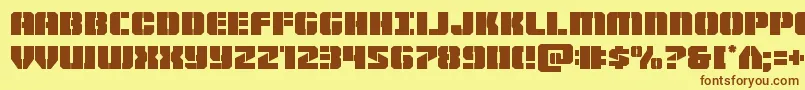 Warpthruster Font – Brown Fonts on Yellow Background