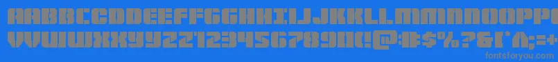 Warpthruster Font – Gray Fonts on Blue Background