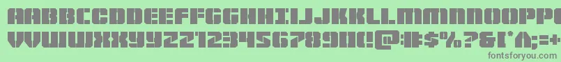 Warpthruster Font – Gray Fonts on Green Background