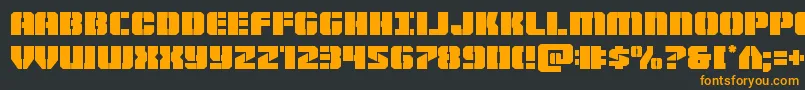 フォントWarpthruster – 黒い背景にオレンジの文字
