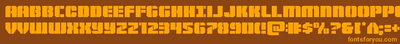 Warpthruster Font – Orange Fonts on Brown Background