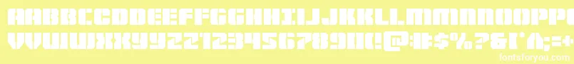 Warpthruster Font – White Fonts on Yellow Background