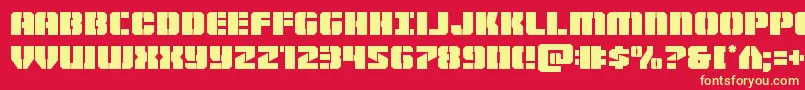 Warpthruster Font – Yellow Fonts on Red Background