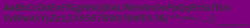 FranklinGothicMediumItalic-Schriftart – Schwarze Schriften auf violettem Hintergrund