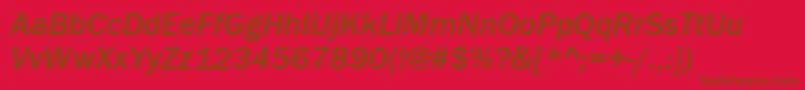 Подробнее о шрифте FranklinGothicMediumItalic Шрифт FranklinGothicMediumItalic – коричневые шрифты на красном фоне