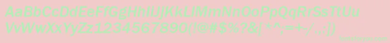 FranklinGothicMediumItalic Font – Green Fonts on Pink Background