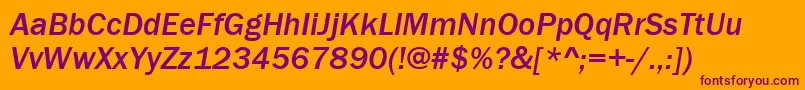FranklinGothicMediumItalic Font – Purple Fonts on Orange Background