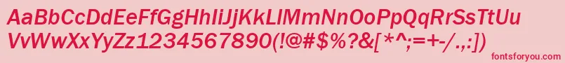 フォントFranklinGothicMediumItalic – ピンクの背景に赤い文字