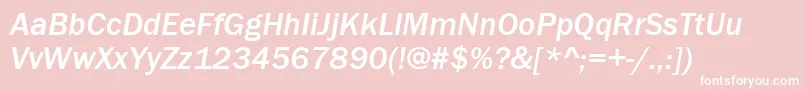 フォントFranklinGothicMediumItalic – ピンクの背景に白い文字