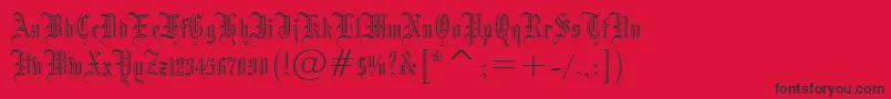 Blackletter686Bt Font – Black Fonts on Red Background