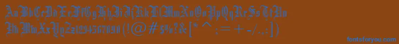 Blackletter686Bt Font – Blue Fonts on Brown Background