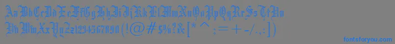 フォントBlackletter686Bt – 灰色の背景に青い文字