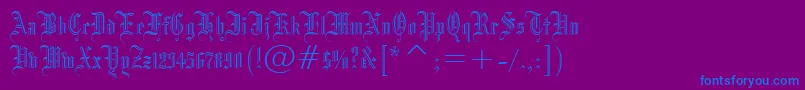 fuente Blackletter686Bt – Fuentes Azules Sobre Fondo Morado