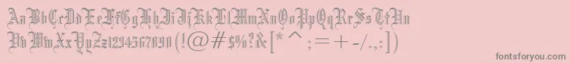 Blackletter686Bt-Schriftart – Graue Schriften auf rosa Hintergrund