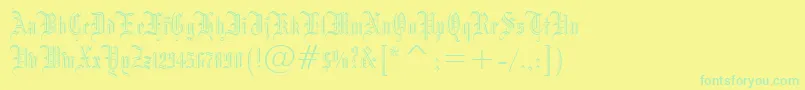 Blackletter686Bt Font – Green Fonts on Yellow Background
