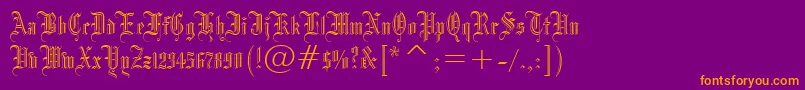 Blackletter686Bt Font – Orange Fonts on Purple Background