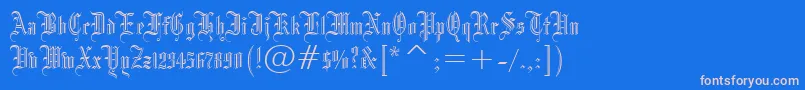 Fonte Blackletter686Bt – fontes rosa em um fundo azul